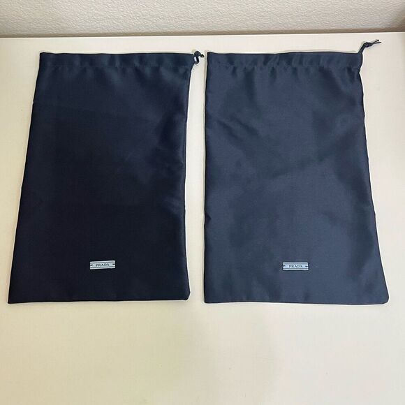 Prada Handbags - PRADA Navy Blue Satin Shoe Drawstring Dust Bags 8.5" x 13.5" Set of 2